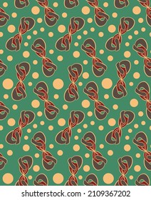 Abstract Hand drawn polka dot and chain themed seamless print pattern.