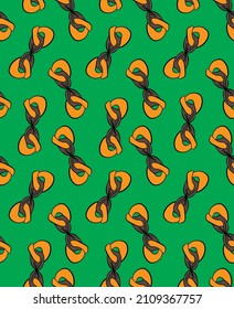 Abstract Hand drawn polka dot and chain themed seamless print pattern.