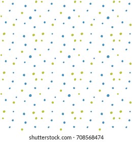 Abstract hand drawn polka dot pattern background,Big and small dots. Vector seamless pattern. Modern stylish texture.