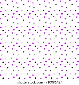 Abstract hand drawn polka dot pattern background,Big and small dots. Vector seamless pattern. Modern stylish texture.