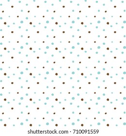 Abstract hand drawn polka dot pattern background,Big and small dots. Vector seamless pattern. Modern stylish texture.