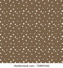 Abstract hand drawn polka dot pattern background,Big and small dots. Vector seamless pattern. Modern stylish texture.