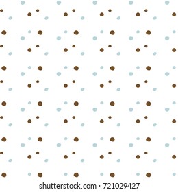 Abstract hand drawn polka dot pattern background,Big and small dots. Vector seamless pattern. Modern stylish texture.