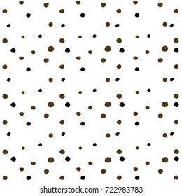 Abstract hand drawn polka dot pattern background,Big and small dots. Vector seamless pattern. Modern stylish texture.