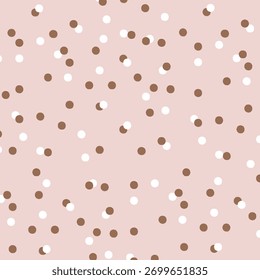 Abstract hand drawn polka dots pattern background,Big and small dots. Vector seamless pattern. Modern stylish texture.