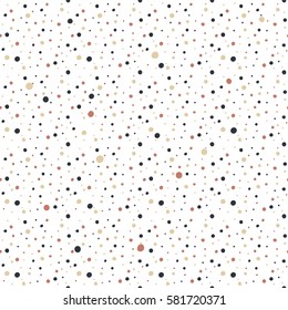 Abstract hand drawn polka dots pattern.Seamless abstract pattern of circles of different colors