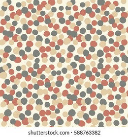 Abstract hand drawn polka dots pattern.Seamless abstract pattern of circles of different colors