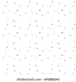 Abstract hand drawn polka dots pattern on white background, VECTOR eps 10