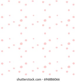 Abstract hand drawn polka dots pattern on white background, VECTOR eps 10