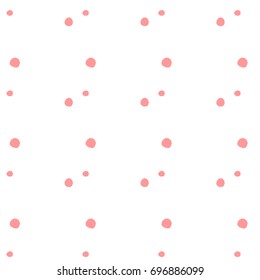 Abstract hand drawn polka dots pattern on white background, VECTOR eps 10