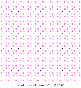 Abstract hand drawn polka dots pattern on white background, VECTOR eps 10