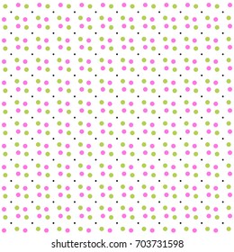 Abstract hand drawn polka dots pattern on white background, VECTOR eps 10