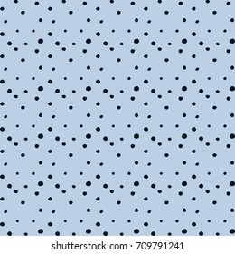 Abstract hand drawn polka dots pattern background,Big and small dots. Vector seamless pattern. Modern stylish texture.