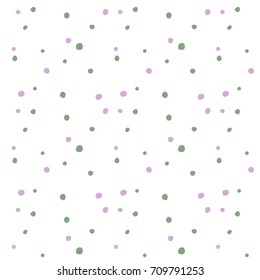 Abstract hand drawn polka dots pattern background,Big and small dots. Vector seamless pattern. Modern stylish texture.