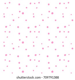 Abstract hand drawn polka dots pattern background,Big and small dots. Vector seamless pattern. Modern stylish texture.