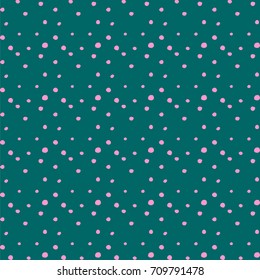 Abstract hand drawn polka dots pattern background,Big and small dots. Vector seamless pattern. Modern stylish texture.