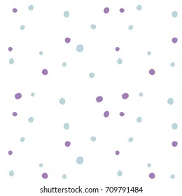 Abstract hand drawn polka dots pattern background,Big and small dots. Vector seamless pattern. Modern stylish texture.