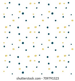 Abstract hand drawn polka dots pattern background,Big and small dots. Vector seamless pattern. Modern stylish texture.