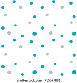 Abstract hand drawn polka dots pattern background,Big and small dots. Vector seamless pattern. Modern stylish texture.