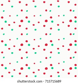 Abstract hand drawn polka dots pattern background,Big and small dots. Vector seamless pattern. Modern stylish texture.