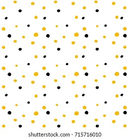 Abstract hand drawn polka dots pattern background,Big and small dots. Vector seamless pattern. Modern stylish texture.