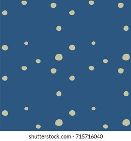 Abstract hand drawn polka dots pattern background,Big and small dots. Vector seamless pattern. Modern stylish texture.