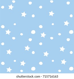 Abstract hand drawn polka dots pattern background,Big and small dots. Vector seamless pattern. Modern stylish texture.