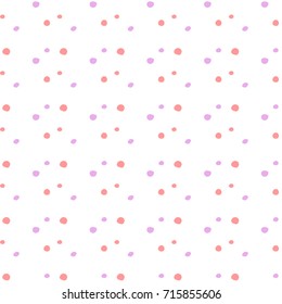 Abstract hand drawn polka dots pattern background,Big and small dots. Vector seamless pattern. Modern stylish texture.