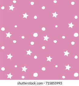 Abstract hand drawn polka dots pattern background,Big and small dots. Vector seamless pattern. Modern stylish texture.