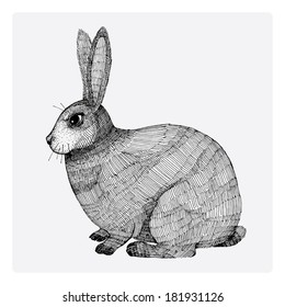 abstract hand drawn rabbit 