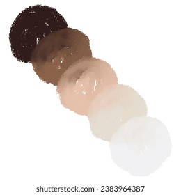 Abstract hand drawn round brush strokes, creative illustration, artistic color palette