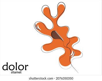 Abstract hand drawn salad vector artistic logo isolated on white. Line art artistic illustration with texture. Retro flat colors organic natural Eco food design. Organic healthy vegan doodle.