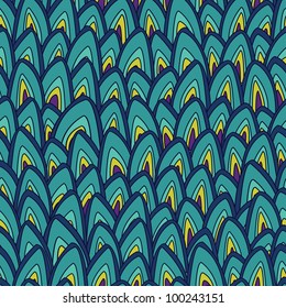 Abstract hand drawn scaly elements seamless pattern. Vector illustration