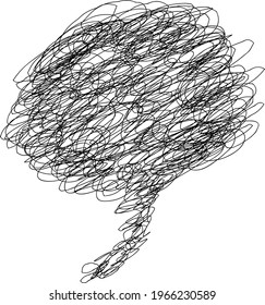 Abstract hand drawn scribble art. Sketch graphic design isolated on white background.