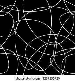 Abstract hand drawn scribble doodle chaos pattern texture isolated on black background