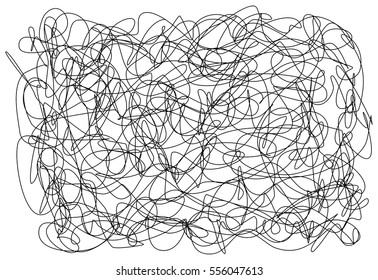 Abstract hand drawn scribble doodle chaos pattern texture isolated on white background