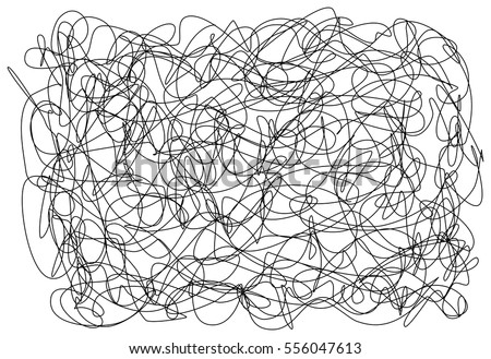Abstract hand drawn scribble doodle chaos pattern texture isolated on white background