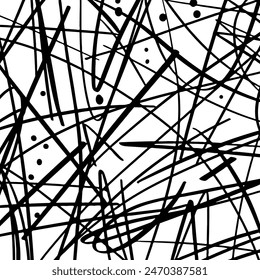 diseño de patrón de garabato dibujado a mano abstracto en blanco y negro