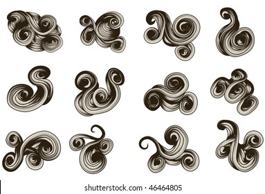 abstract hand drawn scroll shape collection