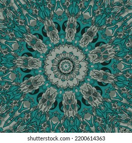 Abstract hand drawn seamless mandala pattern. Decorative stylized floral geometric background. Tribal ethnic ornate decoration. Arabic, indian, turkish ornament