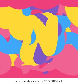Abstract hand drawn seamless pattern. Multicolor scribbles. Wallpaper, wrapping paper vector design