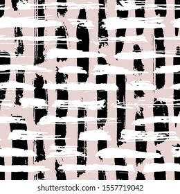 Abstract hand drawn seamless pattern, brush strokes texture