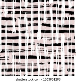 Abstract hand drawn seamless pattern, brush strokes texture