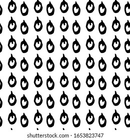 Abstract hand drawn seamless pattern. Ink mark. Abstract shapes. Black on white. Simple texture. Sketchy style. For fabrics, wrapping paper, wallpaper