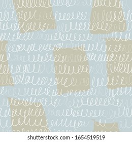 Abstract hand drawn seamless pattern in scandinavian style. There is a swatch in the panel