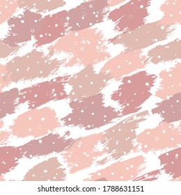 Resumen de patrón sin fisuras dibujado a mano de diferentes cepillos, gotas y trazos de pintura, salpicaduras, círculo. Ilustración vectorial de moda para tarjeta de felicitación, invitación, papel tapiz, papel de envoltura, tela