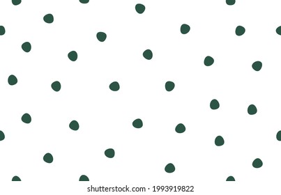 Abstract hand drawn seamless pattern polka dots. Textured doodle circles limitless creative background. Repeat ornament great for fabric, paper wrap, print, wallpaper, notebook. Vector illustration