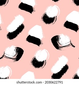 Abstract hand drawn seamless pattern. Various shapes and strokes background. Vector wallpaper.	