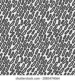 Abstract hand drawn seamless pattern with free form shape elements. Black and white texture. Doodle style vector.