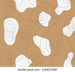 Abstract hand drawn seamless pattern on a beige background with white spots and scribbles vector illustration